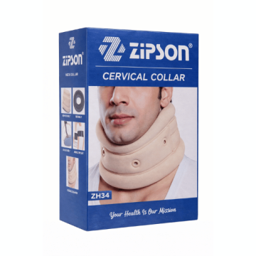 Zipson Soft Foam Cervical Collar – Adjustable Neck Support Brace for Pain Relief
