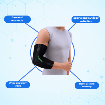 Compression Pain Relief Elbow Support – Breathable Slip-On Sleeve