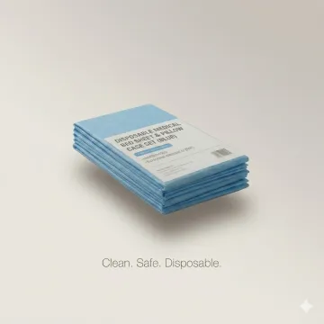 Blue Gama Disposable Bed Sheet & Pillow Cover Set