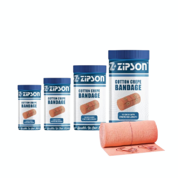 ZIPSON Soft Cotton Crepe Bandage for Pain Relief & Support